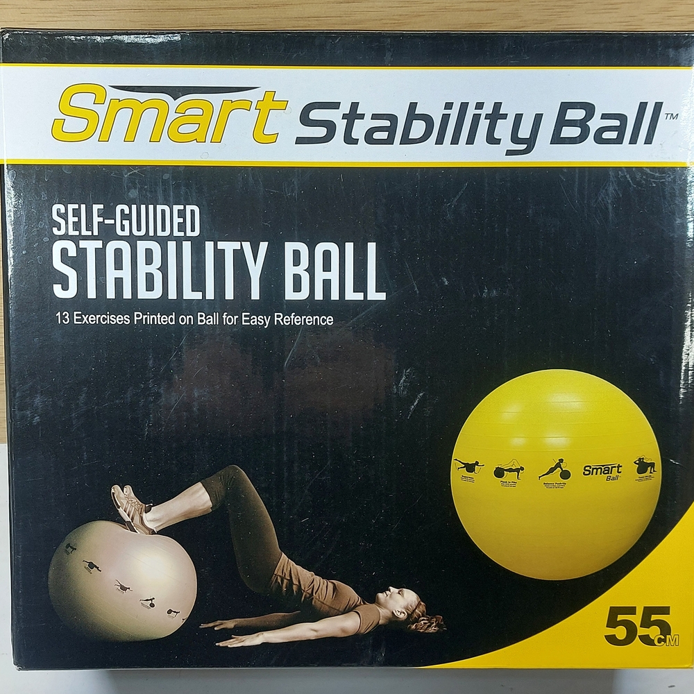 Smart Stability Ball 55cm Self-Guided Exercise Ball with Pump